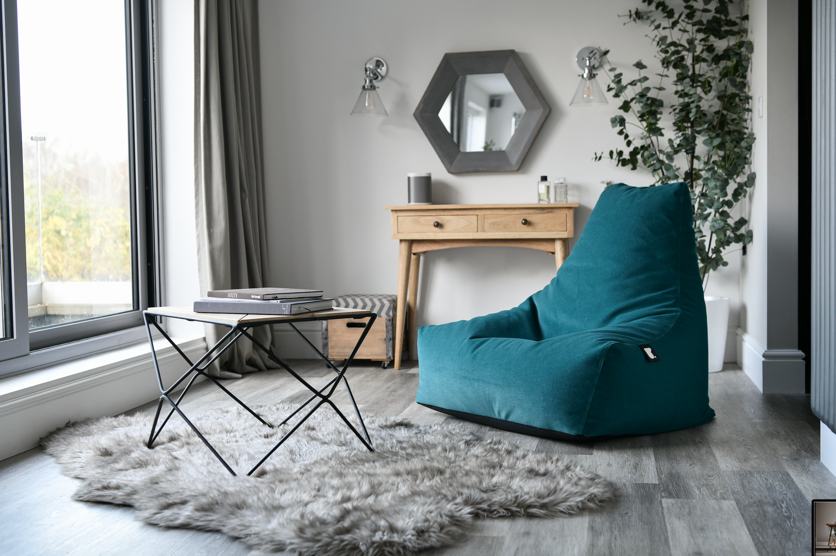 Extreme Lounging Mighty B-Bag Teal Brushed Suede Indoor